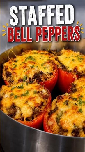 Cheesy Stuffed Bell Peppers That Melt In Your Mouth 🤤🫑🧀