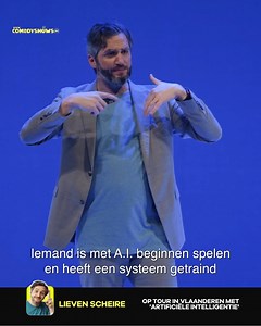 6.4K views · 53 reactions | Wat als...artificiële intelligentie de camera in het voetbalstadion zou besturen?! ⚽ Wel, Lieven Scheire heeft het antwoord voor u. 來  Fragment uit Lieven's nieuwe show 'A.I.'. Nu op tour in Vlaanderen.  Info & tickets via www.comedyshows.be (haast je, want de meeste shows zijn reeds uitverkocht!) | COMEDYSHOWS.be | Facebook