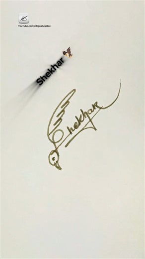 How to sign the letter S with Eagle 🦅 Shekhar #signature #howtosign #shorts
