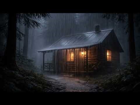 No Ads | ASMR Heavy Rain on Tin Roof Cabin 🌧️ 3 Hours Rainstorm for Deep Sleep & Relaxation