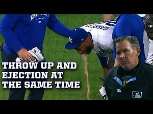 Pitcher throws up while opponent gets ejected, a breakdown