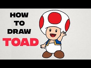 How to Draw Toad - Super Mario Bros & Mario Kart Drawing Tutorial