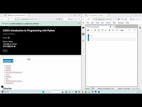 Harvard CS50 - Python Lecture 4 - Libraries