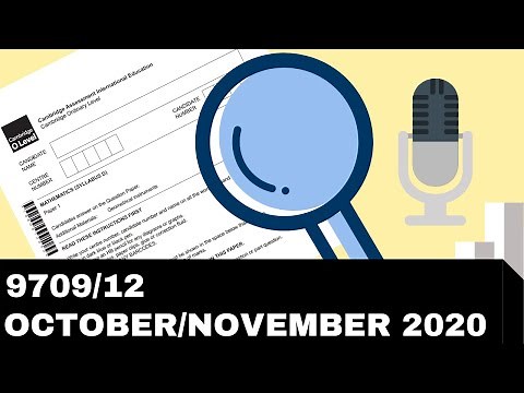 A level Pure Mathematics October November 2020 Paper 12 9709/12