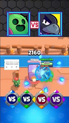 Spike vs Crow #brawlstars #gaming #supercell