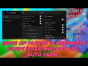 ⚔️ (NEW) Plants Vs Brainrots Script 2025 | Instant Kill, Auto Farm, Auto Buy, Auto Place & More!