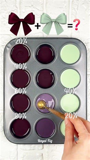 Dark Plum Meets Fresh Mint: 4 Dreamy Color Blends” #colormixing #colorpalette #artshorts #colormix