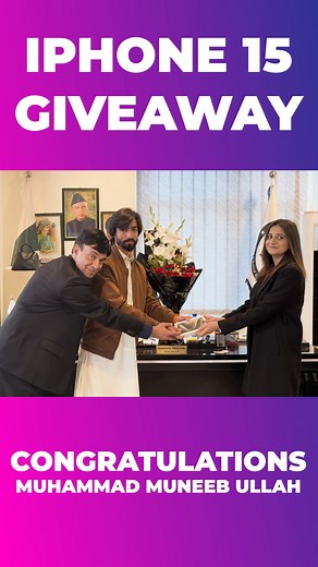 12K views · 487 reactions | We have our first exciting luckydraw winner Muhammad Muneeb ullah’s testimonial, from Islamabad. He had come to receive his price at our Central Headquarter. We’re overjoyed to share this moment with our Ismmart Family. Stay tuned for more. ISMMART #ISMMARTOriginals #ISMMARTIndustries #Shopnow #ISMMARTkaPakistan #ISMMARTWinner #iPhone15ProMax | ISMMART_Official. | Facebook