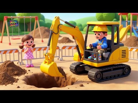 Building a Playground Song 🏗️ | Construction Vehicles for Kids | Fun Nursery Rhymes 🚧