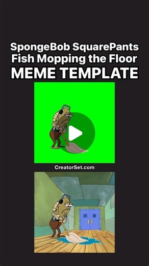 Meme Templates by CreatorSet.com on Instagram: "SpongeBob Fish Mopping the Floor Green Screen Meme Template - Green Screen Comparison of Fred the Fish mopping the floor while listening to music in SpongeBob SquarePants #spongebobmemes #memes #greenscreen #memetemplates #memetemplate #spongebob #meme #memepage #memesbrasil #memesespañol #memeindonesia #workmemes #trending #reels #explore"