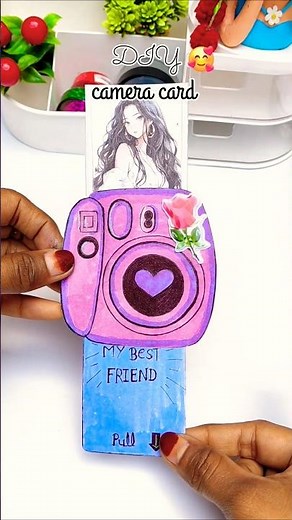 DIY camera card for best friend 😇#diy #shortsfeed #handmade #camera #shorts