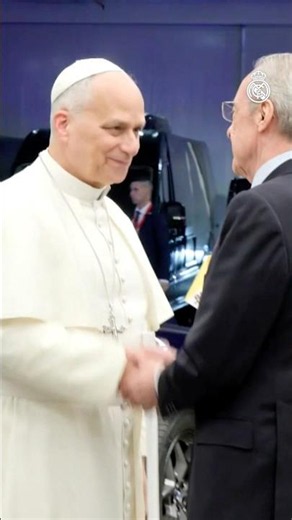 President Florentino Pérez 🤝 Pope Leo XIV #RealMadrid
