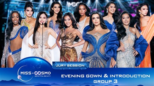 916K views · 23K reactions | Evening gown performance and introduction | Miss Cosmo 2024 Jury Session - part 3 Their radiant smiles and captivating auras were a testament to their journey and unwavering dedication to the competition. #MissCosmo2024 #1stMissCosmo #MissCosmo2024 #VividVietnam #ImpactfulBeauty #COSMO+ #UniMedia | Miss Cosmo | Facebook