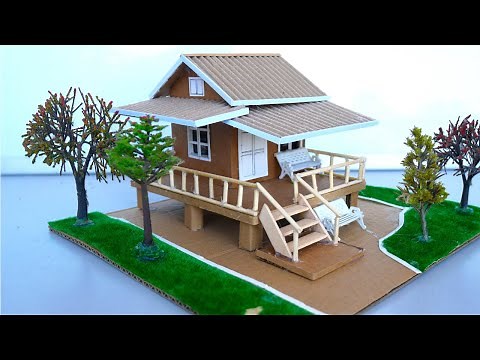 How To Make A Cardboard Dollhouse With Beautiful Garden| Simple