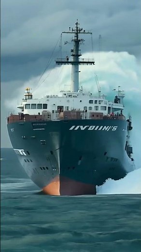 What Happens When a Ship Faces a Tidal Wave from Behind? #roughseas #ocean #ship