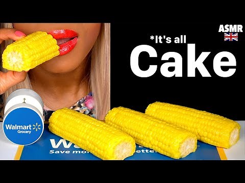 ASMR EATING REALISTIC CAKE CORN ON THE COB, EDIBLE COB, PRANK FOOD, CAKE CUTTING, MUKBANG 먹방