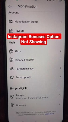 Instagram Bonuses Option Not Showing | Bonuses Instagram Reels Option Not Showing Fix 2026