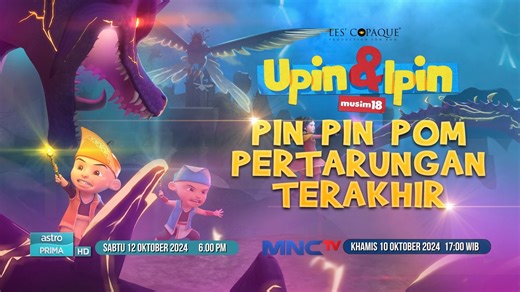 Pertarungan terakhir Upin, Ipin dan kawan-kawan menentang Nenek Kebayan demi menyelamatkan Batu Delima Sakti. Saksikan "Upin & Ipin Musim 18 - Pin Pin Pom Pertarungan Terakhir" di Astro Prima pada hari Sabtu, 12 Oktober jam 6petang dan di MNCTV pada hari Khamis, 10 Oktober jam 17:00WIB. #UpinIpin #PinPinPom #Lescopaque #UpinIpinMusim18 | Upin & Ipin