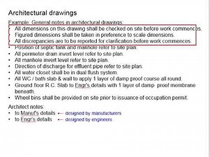 4.2 Typical notes in architectural drawings
