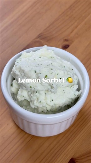 🍋 Lemon Sorbet - Only 4 Ingredients 🍋 #sorbet #veganrecipes #ytshorts #lemon