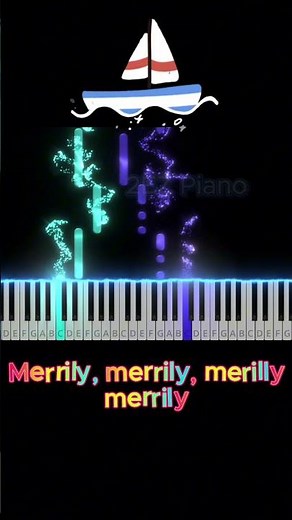 easy piano tutorial kids song - Row row row your boat