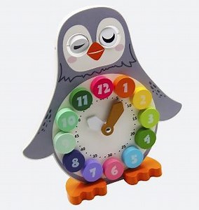 [Hot Item] Hot Sale Educational Montessori Wooden Penguin Clock Toy for Kids and Children