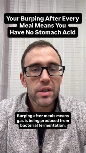 Dr. Strong on Instagram: "You burp constantly after eating and think it’s normal. It’s not—you have almost no stomach acid, and your food is fermenting instead of digesting. Here’s why it’s dangerous.Burping after meals means gas is being produced from bacterial fermentation, not proper digestion. Your stomach acid should be strong enough to break down food immediately. Instead, bacteria are eating your food before you can.Here are the 5 reasons constant burping means serious gut dysfunction:Num