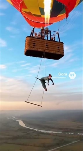 TRAPEZE GYMNAST on HOT AIR BALLOON! #SkyFlipFail