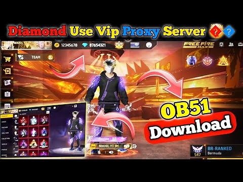 Free Fire OB51 VIP Proxy Server Download | New OB51 Update Features | Diamonds Use Trick 2025
