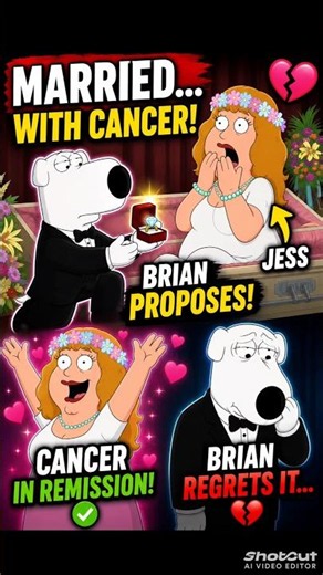 😱 Brian Married Her Because She Had Cancer?! | Family Guy Shocking Moment #shorts