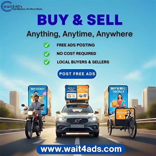 🛒 Buy & Sell Anything, Anytime, Anywhere! Ab bechna aur kharidna hua aur bhi easy 🚀 ✅ Free Ads Posting ✅ No Cost Required ✅ Local Buyers & Sellers se Direct Connect Aaj hi apna ad post karein aur fast deals paayein 💰 👉 Post Free Ads Now 🌐 www.wait4ads.com [Buy and sell online, Free classified ads, Post free ads India, Local buy sell platform, Online marketplace India, Sell used products, Buy locally online, No cost ads posting, Classified ads website Second hand buy sell, Small business pro