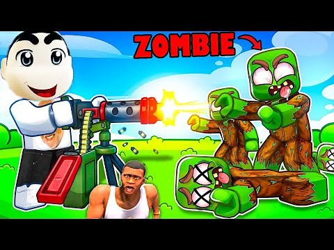 FRANKLIN Fights ZOMBIE APOCALYPSE in ROBLOX with SHINCHAN and CHOP