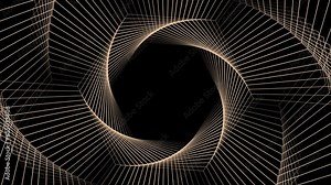 A circular pattern of black and gold lines on a black background. The purpose of the image is unclear, it could serve as a versatile design element or background for various projects