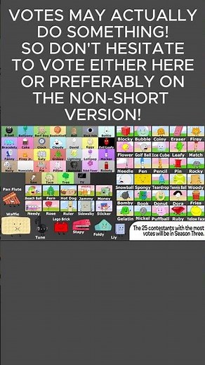 BFDI SEASON 3 VOTING #objectshow #shorts