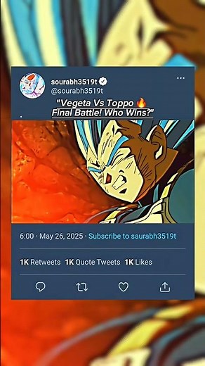 "Vegeta vs Toppo 🔥 Final Battle! Who Wins?" #dbz