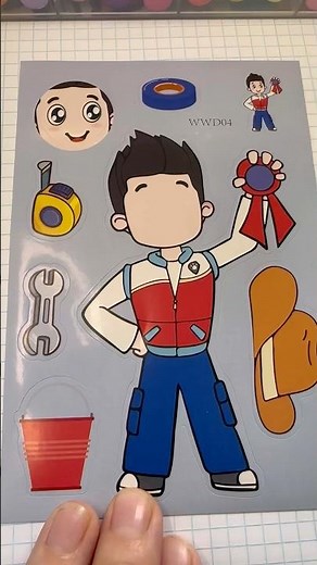 DIY Ryder Sticker Makeover | PAW Patrol #cutestickers #art #pawpatrol #asmr #sticker