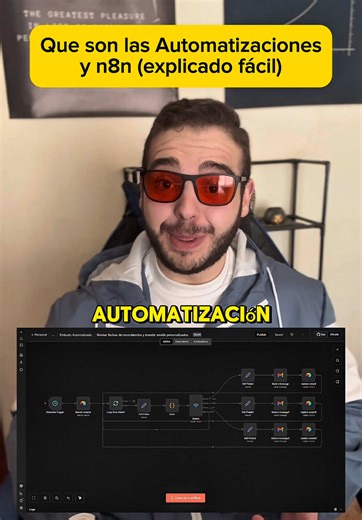 ¿Qué es n8n? ¿Qué es una automatización? Es simple: Sin automatización → trabajas tú. Con automatización → trabaja el sistema. n8n conecta herramientas como Gmail, WhatsApp, formularios, bases de datos e IA para que todo funcione solo. Cuando añades inteligencia artificial, el sistema no solo ejecuta… entiende. Si quieres aprender más sobre n8n y crear sistemas que trabajen por ti, ve al enlace del perfil, sígueme y te llegará el enlace para unirte a mi newsletter donde comparto contenido gratui