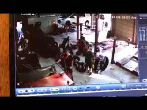 Shop accident caught on camera