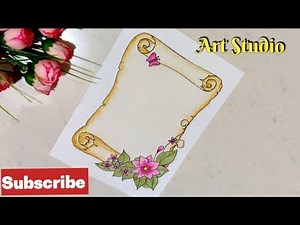 Paper Scroll | Border designs on paper | front page/cover page border designs | borders for project