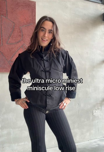 slightly insane if u ask me 🤯🤯 some baddie needs to take these off my hands PLEASE i cant pull them off lol #lowrise #ultralowrise #y2k #avantgarde #vintagetrousers #fashiontiktok #y2kbaddie