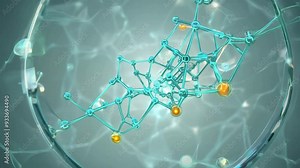 Exploring molecular structures in a scientific simulation Stock Video