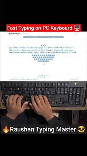 Fast Typing Speed on PC Keyboard 🖥️ #fasttyping #typingtest #typing #asmr #raushantypingmaster