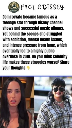 Demi Lovato became famous as a teenage star through Disney Channel