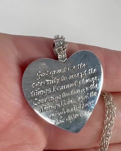 Gorham Sterling Silver Serenity Heart Pendant - Etsy