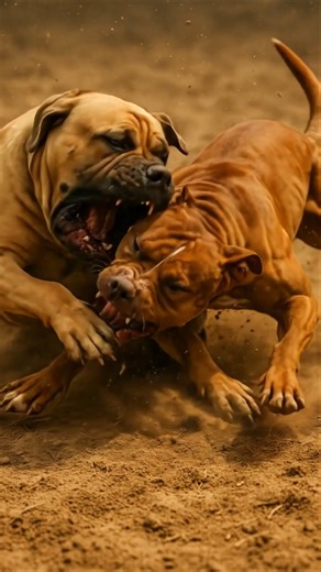 Mastiff fight with Pitbull