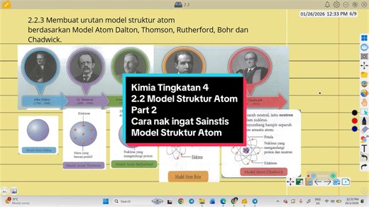 Kimia Tingkatan 4 Bab 2 2.2 Perkembangan Model Atom #PdPcGombak #TikTokPdPc #PdPKreatif #GuruKreatif #MuridKreatif