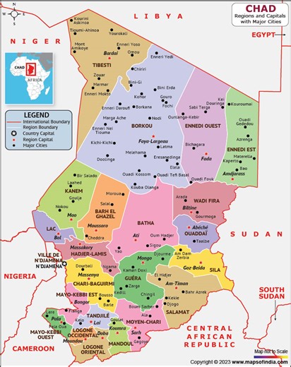 Chad Map | HD Political Map of Chad