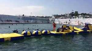 We had so much fun on the inflatable we are going to do it all again tomorrow! 11-5 (weather dependant) Watch carefully for the best tactics of getting past the stepping stones.. | Jubilee Pool