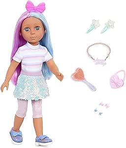 Glitter Girls – 14-Inch Fashion Doll – Purple Eyes, Blue & Purple Hair – Pierced Ears & Jewelry – Pastel Outfit & Accessories – 3+ Years– Ciara