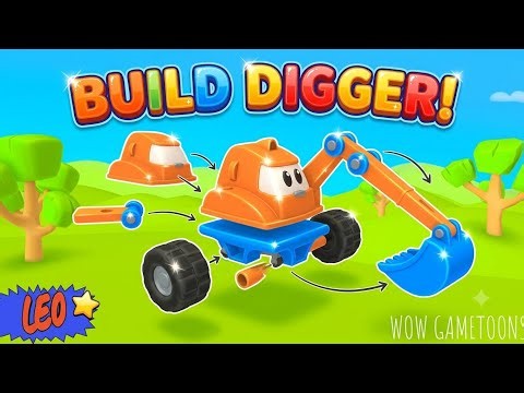 Car Cartoons 🚚 For Kids I kids | Leo the Truck Construction Game 🏗️ How to Build a Toy Digger Truck